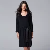 Women's Simply Vera Vera Wang Basic Luxury Wrap Robe -SIMPLY VERA VERA WANG Sales 1024604 Black