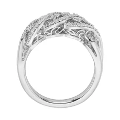 Simply Vera Vera Wang Sterling Silver 3/8-ct. T.W. Diamond Crisscross Wedding Ring -SIMPLY VERA VERA WANG Sales 1426629 ALT2