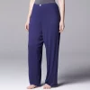 Plus Size Simply Vera Vera Wang Pajamas: Basic Luxury Pajama Pants -SIMPLY VERA VERA WANG Sales 1904425 Navy