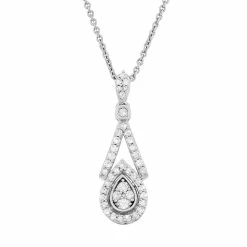 Simply Vera Vera Wang 3/8 Carat T.W. Diamond Sterling Silver Halo Teardrop Pendant Necklace