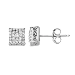 Simply Vera Vera Wang Sterling Silver 1/4 Carat T.W. Diamond Square Stud Earrings