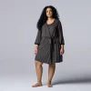 Plus Size Simply Vera Vera Wang Basic Luxury Wrap Robe -SIMPLY VERA VERA WANG Sales 2354055 Charcoal Heather