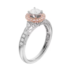 Simply Vera Vera Wang Two Tone 14k Gold 1/2 Carat T.W. Diamond Halo Engagement Ring -SIMPLY VERA VERA WANG Sales 2543923 ALT