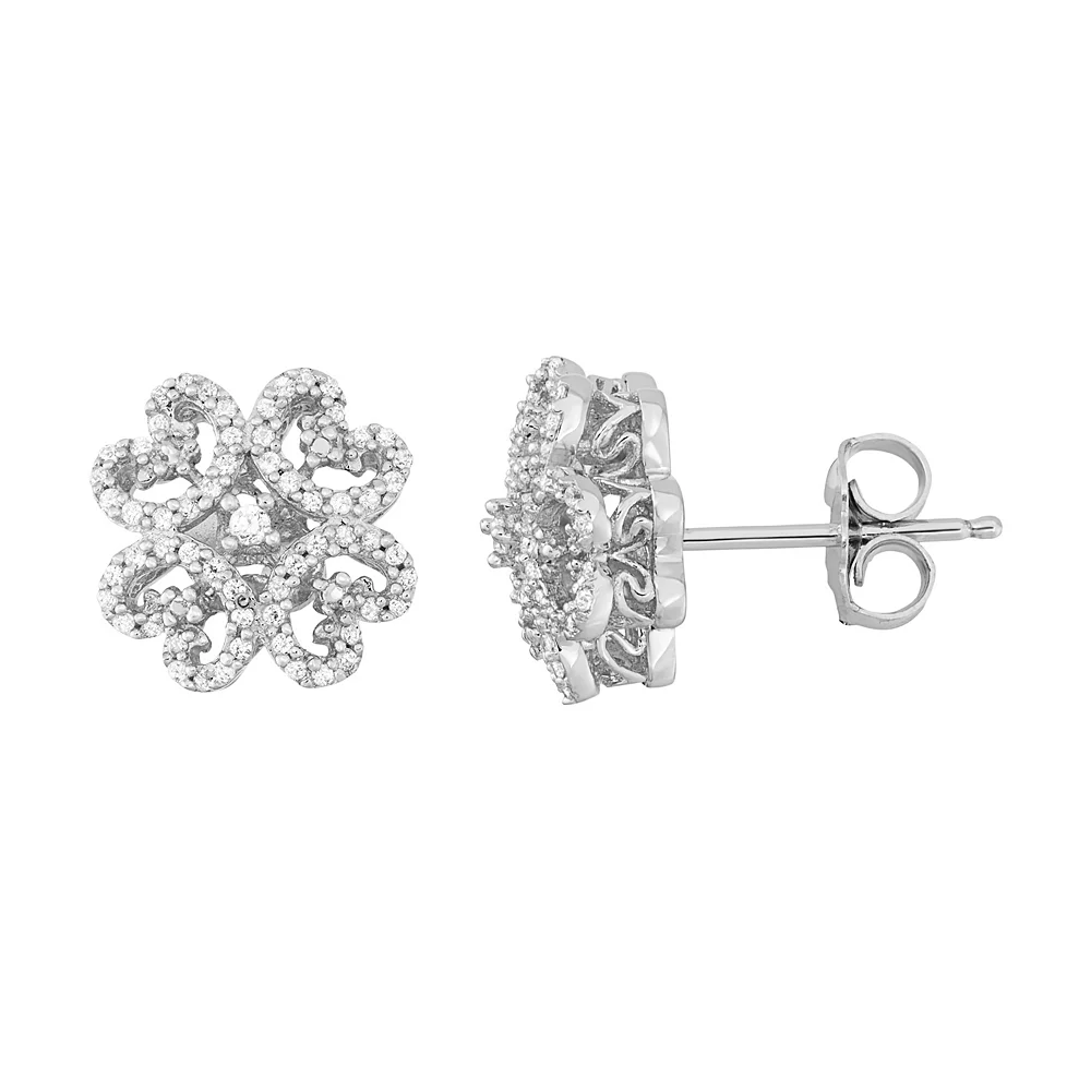 Simply Vera Vera Wang 1/4 Carat T.W. Diamond Sterling Silver Flower Stud Earrings 3 Simply Vera Vera Wang 1/4 Carat T.W. Diamond Sterling Silver Flower Stud Earrings