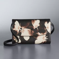 Simply Vera Vera Wang Signature Envelope Crossbody Bag -SIMPLY VERA VERA WANG Sales 2602764 Black Tan Floral Print