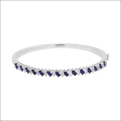 Simply Vera Vera Wang Sterling Silver Lab-Created Blue & White Sapphire Bangle Bracelet