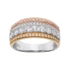 Simply Vera Vera Wang Tri Tone 14k Gold 1 Carat T.W. Diamond Multi Row Anniversary Ring -SIMPLY VERA VERA WANG Sales 2768189