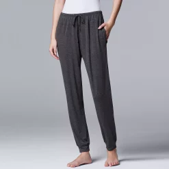 Women's Simply Vera Vera Wang Basic Luxury Banded Bottom Pajama Pants