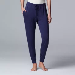 Women's Simply Vera Vera Wang Basic Luxury Banded Bottom Pajama Pants -SIMPLY VERA VERA WANG Sales 2811241 Navy