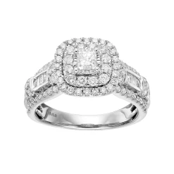 Simply Vera Vera Wang 14k White Gold 1 1/4 Carat T.W. Diamond Square Halo Engagement Ring