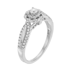 Simply Vera Vera Wang 14k White Gold 3/8 Carat T.W. Diamond Halo Engagement Ring -SIMPLY VERA VERA WANG Sales 3052677 ALT