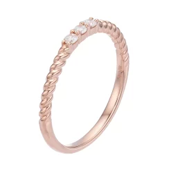 Simply Vera Vera Wang 14k Gold 1/10 Carat T.W. Diamond 3-Stone Twist Anniversary Ring -SIMPLY VERA VERA WANG Sales 3055955 ALT