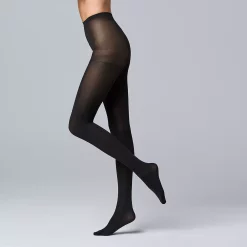 Simply Vera Vera Wang Opaque 90D Control Top Tights -SIMPLY VERA VERA WANG Sales 3087572 Black