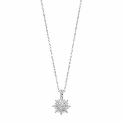 Simply Vera Vera Wang Sterling Silver 1/3 Carat T.W. Diamond Snowflake Pendant