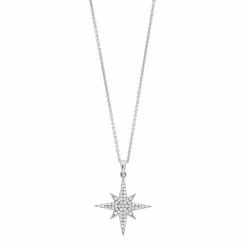 Simply Vera Vera Wang Sterling Silver 1/4 Carat T.W. Diamond Starburst Pendant
