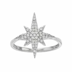 Simply Vera Vera Wang Sterling Silver 1/4 Carat T.W. Diamond Starburst Ring