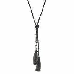 Simply Vera Vera Wang Dual Tassel Seed Bead Knotted Lariat Necklace