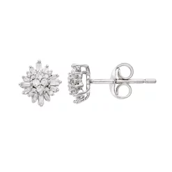 Simply Vera Vera Wang Sterling Silver 1/4 Carat T.W. Diamond Flower Stud Earrings
