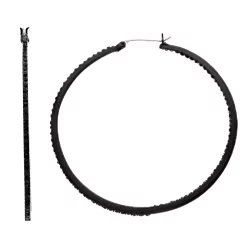 Simply Vera Vera Wang Black Tone Bead Detail Twist Hoop Earrings