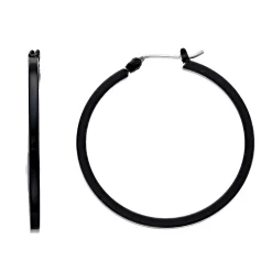 Simply Vera Vera Wang Black Tone Thick Hoop Earrings