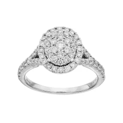 Simply Vera Vera Wang 10th Anniversary 14k White Gold 1 ct. T.W. Diamond Cluster Engagement Ring