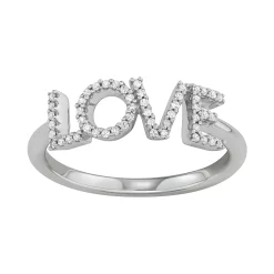 Simply Vera Vera Wang Sterling Silver 1/8 Carat T.W. "Love" Ring
