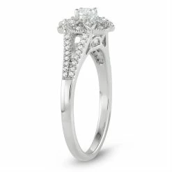 Simply Vera Vera Wang 14k White Gold 1/3 Carat T.W. Diamond Flower Engagement Ring -SIMPLY VERA VERA WANG Sales 3704867 ALT