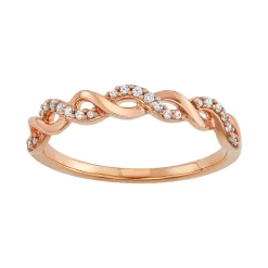 Simply Vera Vera Wang 14k Gold 1/10 Carat T.W. Diamond Twist Ring -SIMPLY VERA VERA WANG Sales 3744574 Rose
