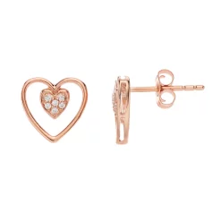 Simply Vera Vera Wang 1/10 Carat T.W. Diamond Double-Heart Earrings