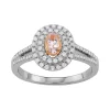 Simply Vera Vera Wang Two Tone 14k Gold Morganite & 1/3 Carat T.W. Diamond Halo Ring -SIMPLY VERA VERA WANG Sales 3864380