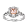 Simply Vera Vera Wang Two Tone 14k Gold Morganite & 1/3 Carat T.W. Diamond Square Halo Ring -SIMPLY VERA VERA WANG Sales 3864382
