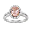 Simply Vera Vera Wang 14k White Gold 1/3 Carat T.W. Diamond & Morganite Oval Engagement Ring -SIMPLY VERA VERA WANG Sales 3889800