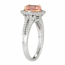 Simply Vera Vera Wang 14k White Gold 1/3 Carat T.W. Diamond & Morganite Oval Engagement Ring -SIMPLY VERA VERA WANG Sales 3889800 ALT