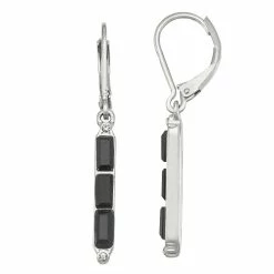 Simply Vera Vera Wang Silver Tone & Jet Simulated Crystal Linear Drop Earrings