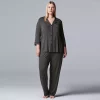 Plus Size Women's Simply Vera Vera Wang Basic Luxury Notch Pajama Set
