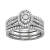Simply Vera Vera Wang 14k White Gold 3/4 Carat T.W. Diamond Cluster Engagement Ring Set