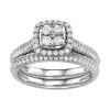 Simply Vera Vera Wang 14k White Gold 3/4 Carat T.W. Diamond Cushion Halo Engagement Ring Set -SIMPLY VERA VERA WANG Sales 3960654