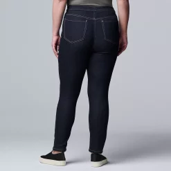 Plus Size Simply Vera Vera Wang Mid Rise All-Day Denim Legging -SIMPLY VERA VERA WANG Sales 3962345 ALT