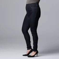 Plus Size Simply Vera Vera Wang Mid Rise All-Day Denim Legging -SIMPLY VERA VERA WANG Sales 3962345 ALT2
