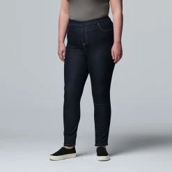 Plus Size Simply Vera Vera Wang Mid Rise All-Day Denim Legging