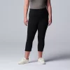 Simply Vera Vera Wang Live-In Mid Rise Capri Legging -SIMPLY VERA VERA WANG Sales 3979653 Black