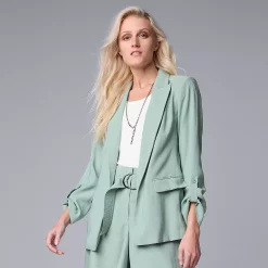 Women's Simply Vera Vera Wang Roll-Tab Relaxed Blazer -SIMPLY VERA VERA WANG Sales 4243347 Moxie Green