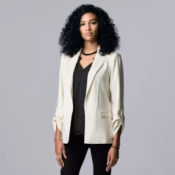 Women's Simply Vera Vera Wang Roll-Tab Relaxed Blazer -SIMPLY VERA VERA WANG Sales 4243347 Vanilla