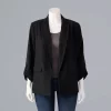 Plus Size Simply Vera Vera Wang Ruched Sleeve Blazer -SIMPLY VERA VERA WANG Sales 4277457 Vera Black