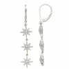 Simply Vera Vera Wang Sterling Silver 1/4 Carat T.W. Diamond 3-Star Leverback Earrings -SIMPLY VERA VERA WANG Sales 4291527