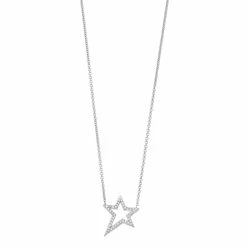 Simply Vera Vera Wang Sterling Silver 1/10 Carat Diamond Star Pendant Necklace