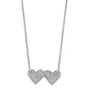 Simply Vera Vera Wang Sterling Silver 1/5 Carat T.W. Diamond Hearts Pendant Necklace Necklace
