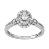 Simply Vera Vera Wang 14k White Gold 1/2 Carat T.W. Diamond Double Halo Engagement Ring -SIMPLY VERA VERA WANG Sales 4323459