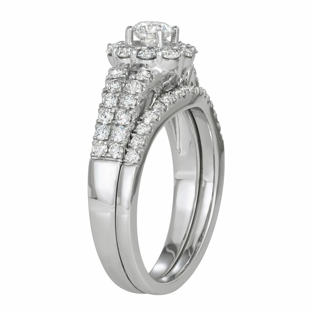 Simply Vera Vera Wang 14k White Gold 1 1/4 Carat T.W. Diamond Engagement Ring Set 4 Simply Vera Vera Wang 14k White Gold 1 1/4 Carat T.W. Diamond Engagement Ring Set - Image 2