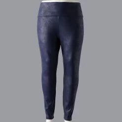 Plus Size Simply Vera Vera Wang High Rise Faux Leather Leggings -SIMPLY VERA VERA WANG Sales 4473242 Tahlia Navy